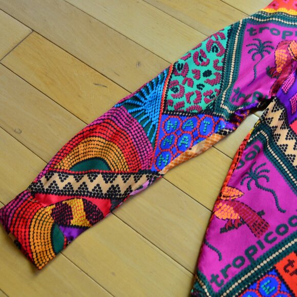 Farm Rio Dotted Patch Scarf Shirt Size XS - Picture 6 of 14